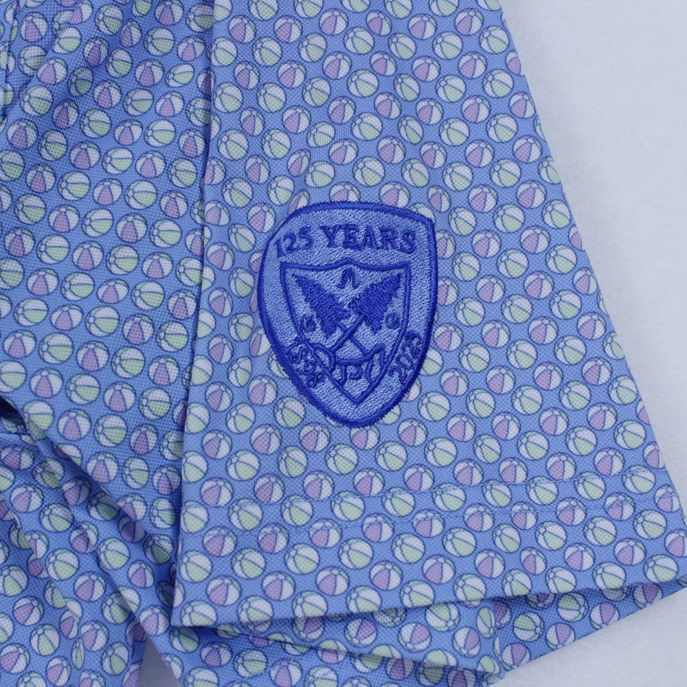 Turtleson Slater Men's Golf Performance Polo Shirt Blue Beach Balls Print Size L - Picture 4 of 7